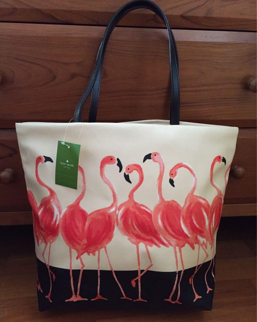 Kate spade flamingo tote online