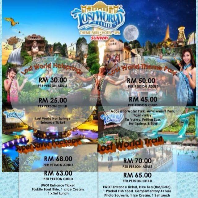 Lost World Of Tambun Park And Spa Tickets Vouchers Local Attractions Transport On Carousell