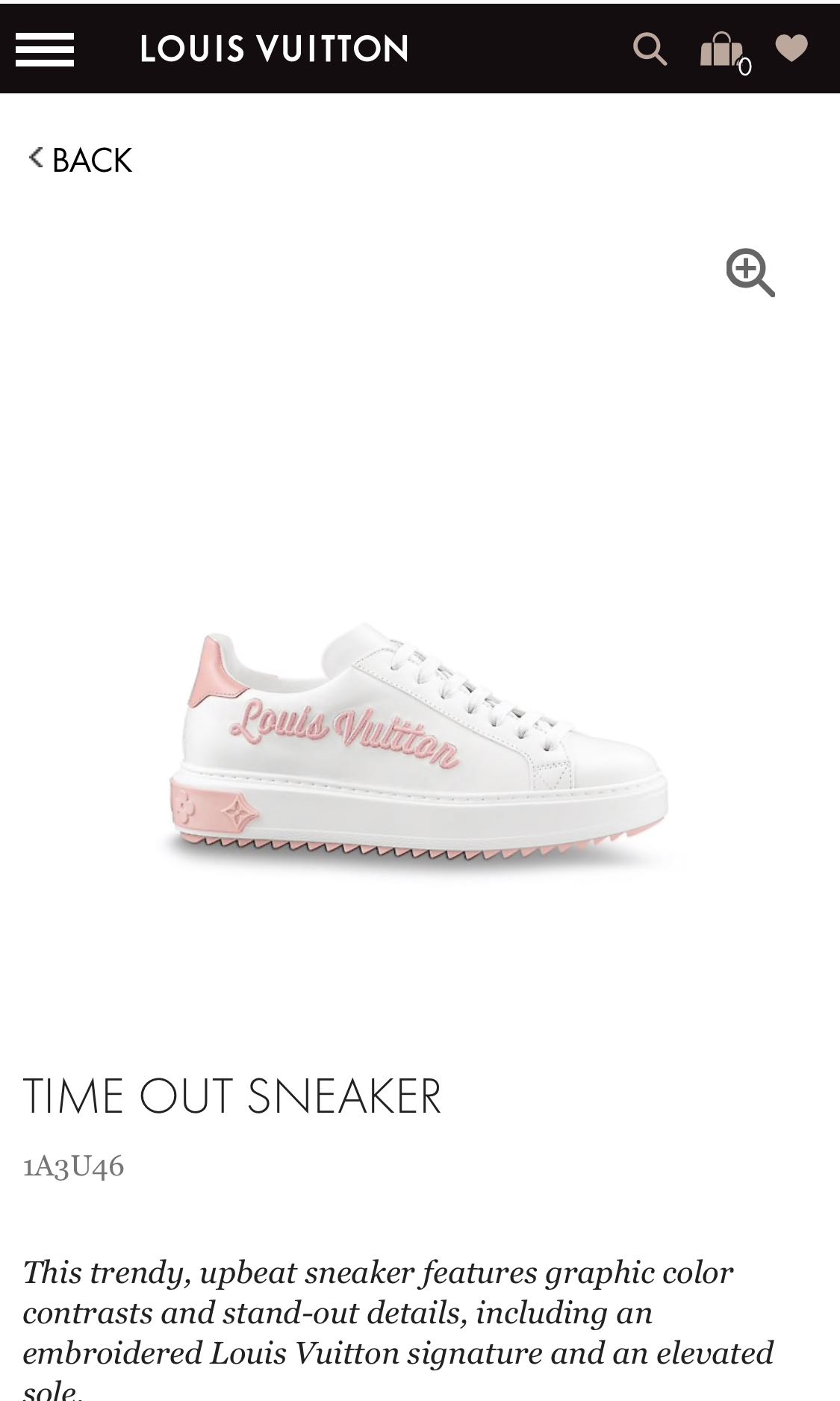 Louis Vuitton Time Out Sneakers Pink 