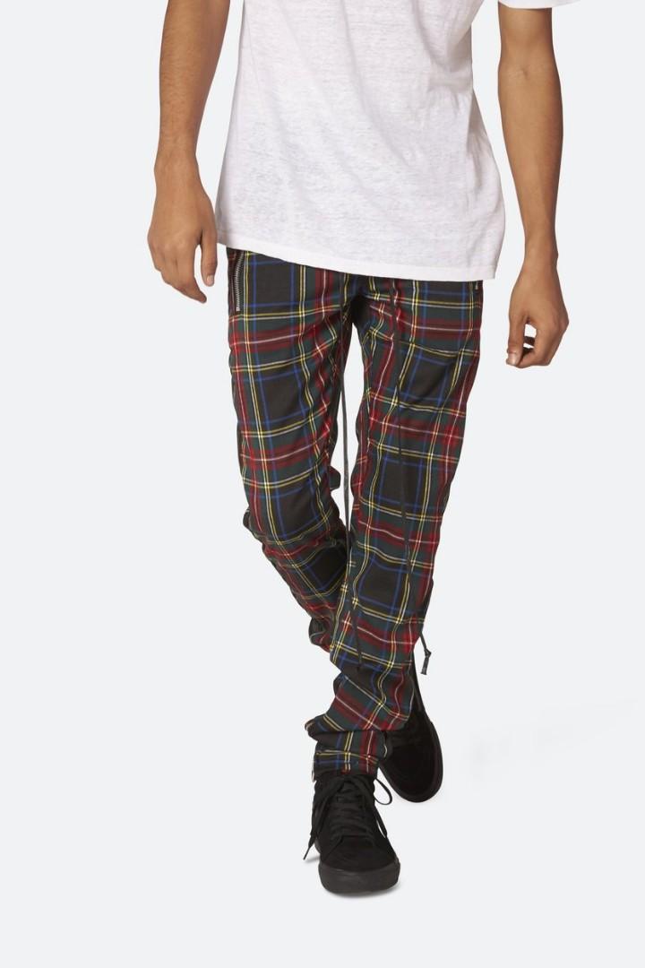Mnml plaid track pants hotsell