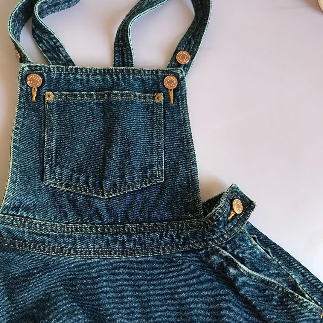 monki denim pinafore dress