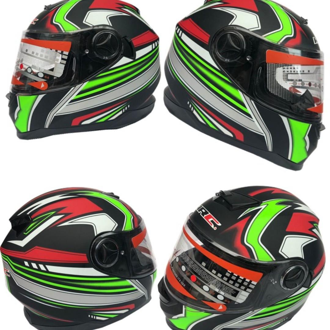 Monster racing full face helmet double visor lenses sun shades ...