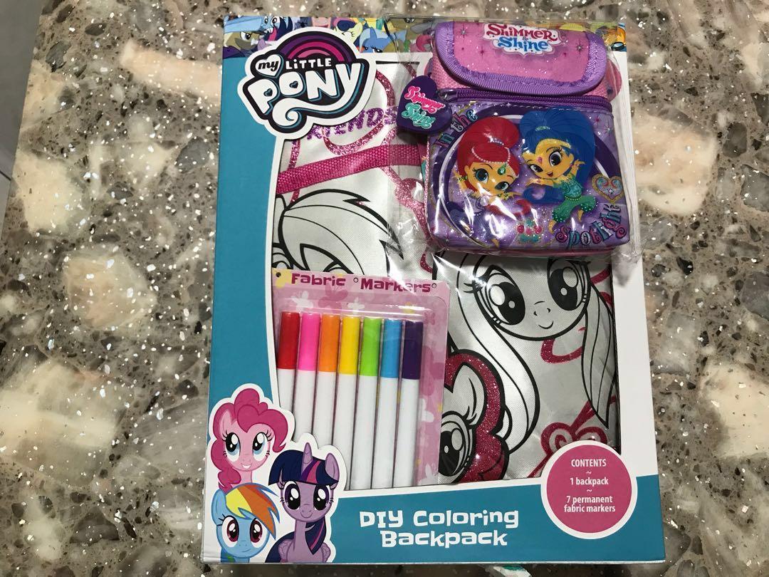 My Little Pony DIY Coloring Backpack, Babies & Kids, Toys & Walkers on ...