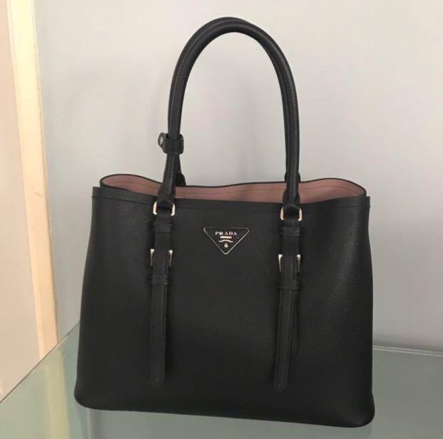 Prada leather Tote Bag, Luxury, Bags & Wallets on Carousell