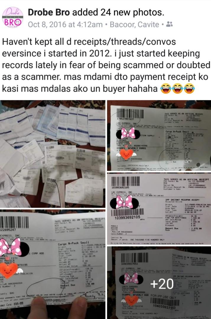 Proof of Sales and Shipment (Category: Everything Else Others) located in Bacoor. Submitted by ginger828 (Listing ID 193432161, Image 1). Description: Pls follow my fb or ig page :drobeoverbro for proof of transactions. Thank you.