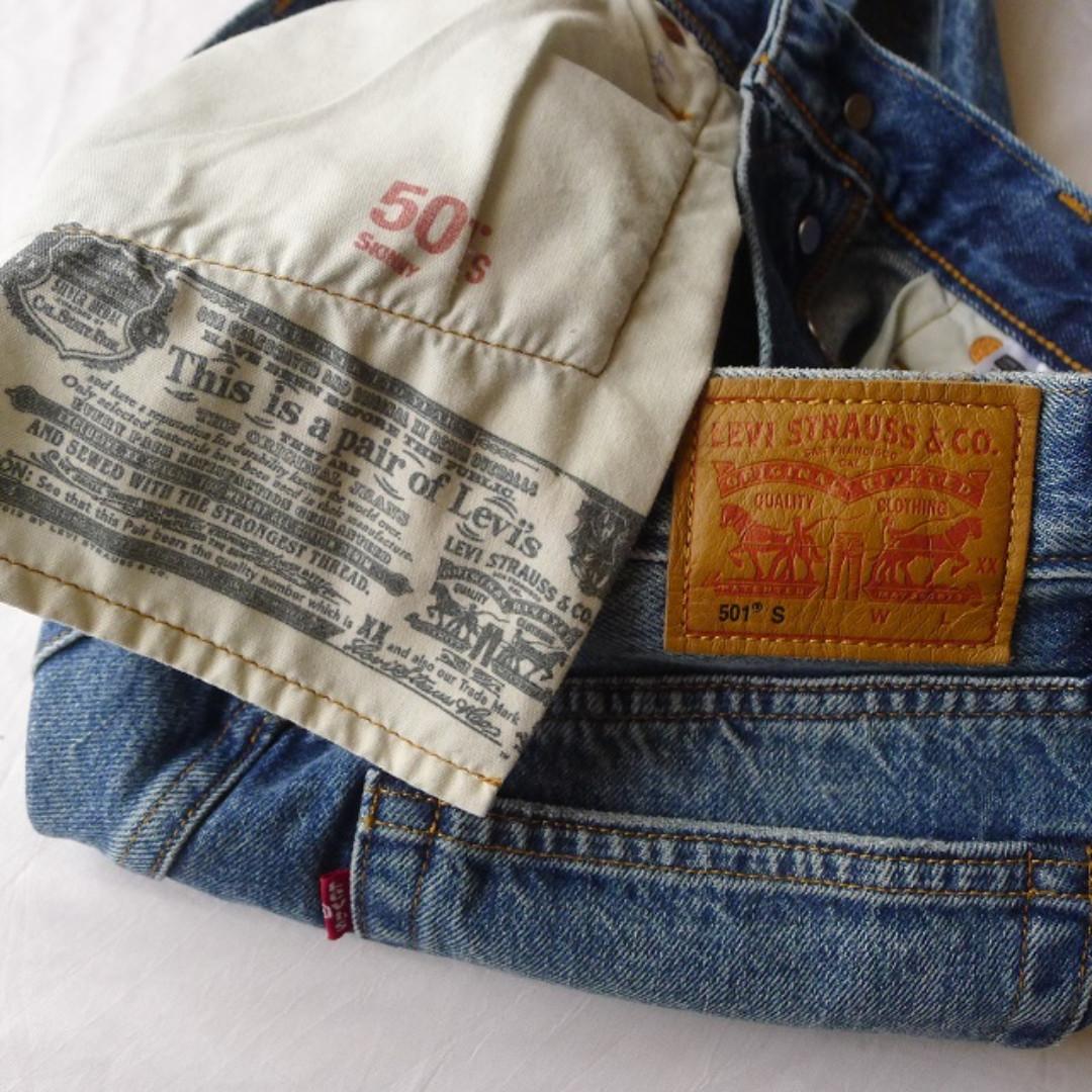Rare Highly Collectible Levi S Selvedge White Oak Cone Denim 501 Skinny In Pacific Blue Us 168 P10 000 Women S Fashion Bottoms Jeans On Carousell