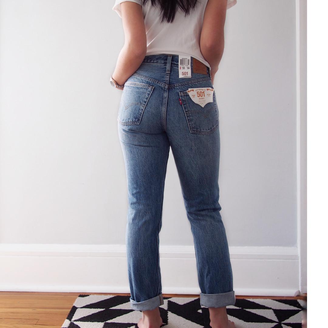 Levi's 501 ct white oak cone denim hot sale