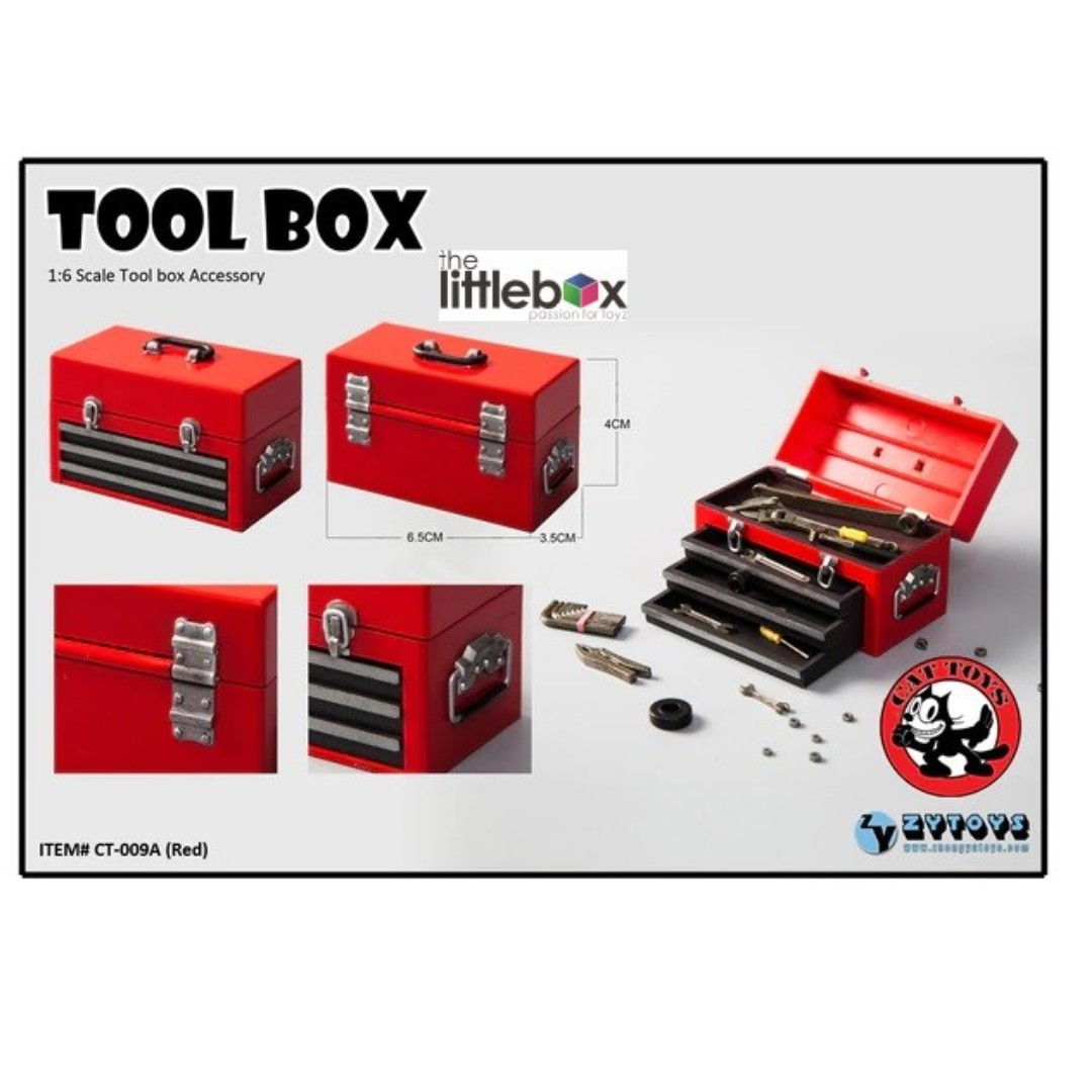 [STOCK] Cat Toys CT009 1/6 scale Red tool box accessory set toolbox