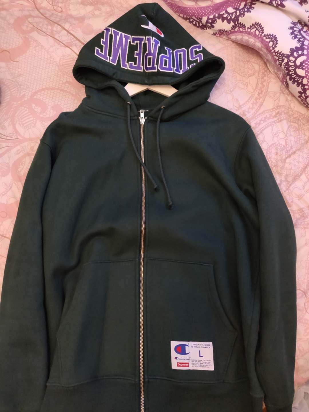 supreme champion zip up hoodie