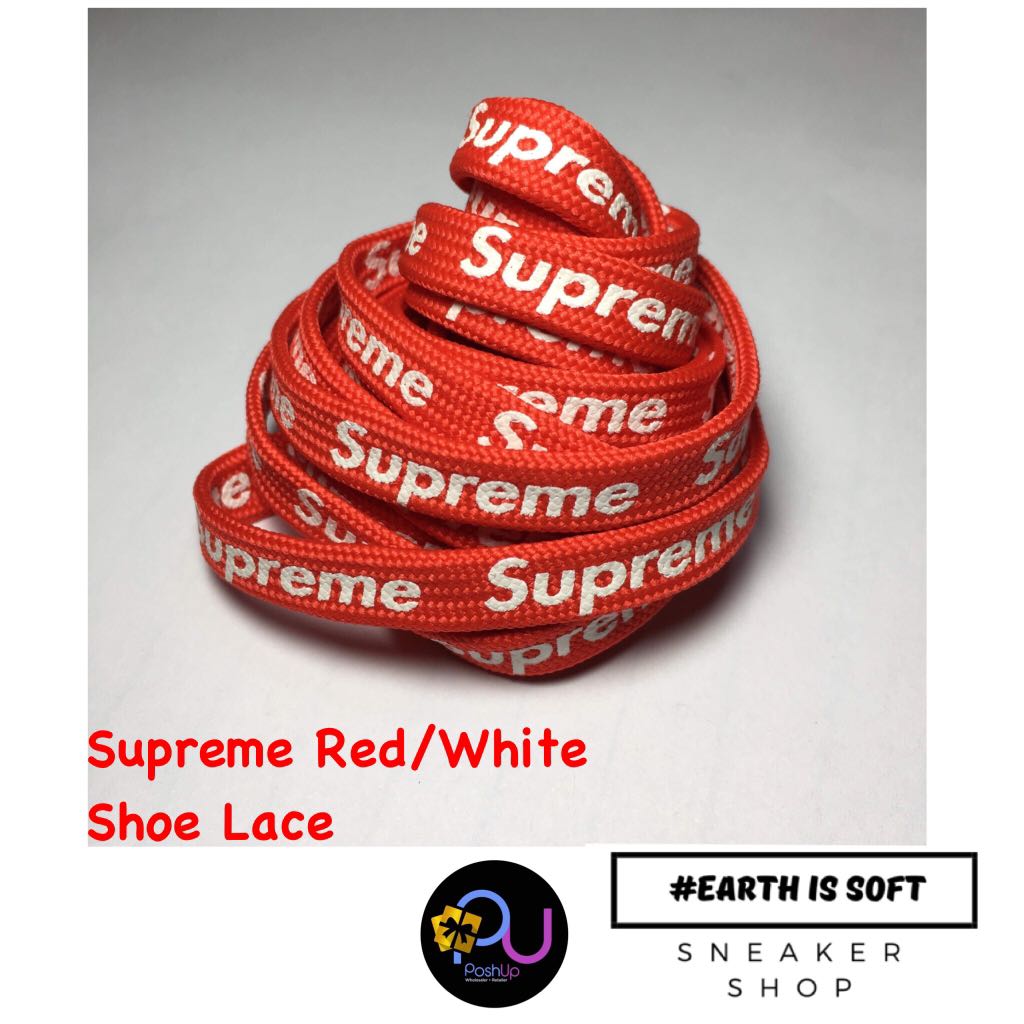 Supreme Red/White Shoe Lace, Men's 