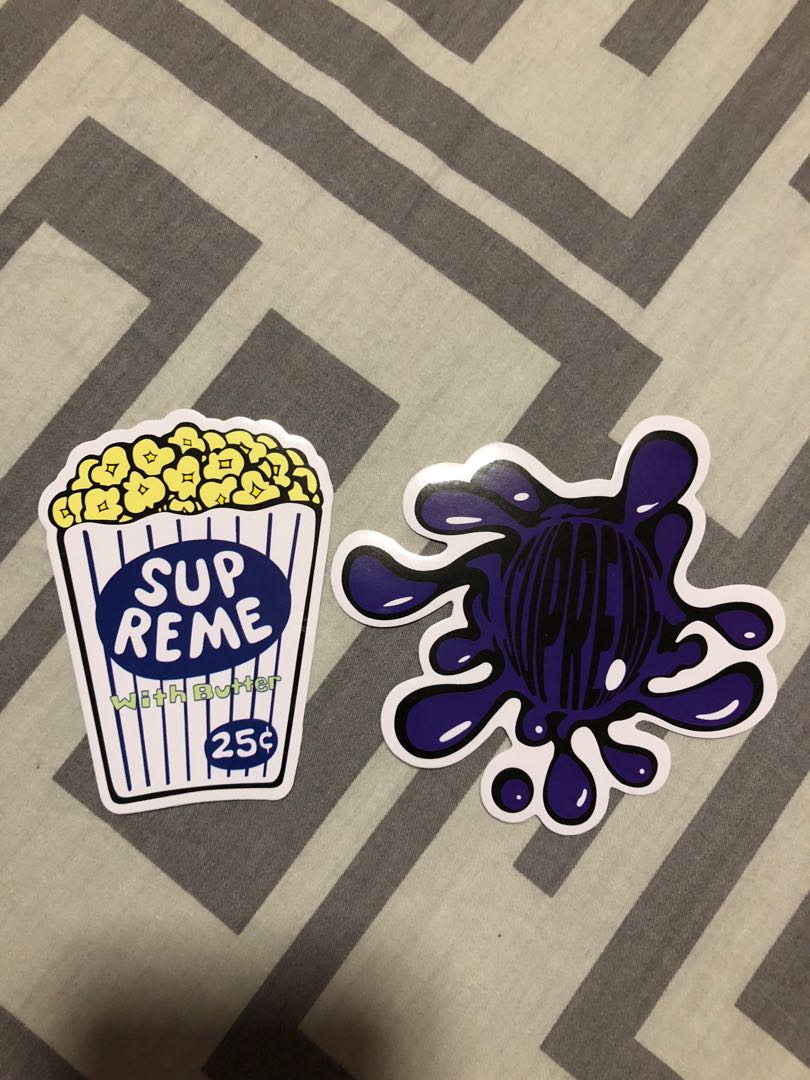 supreme popcorn sticker