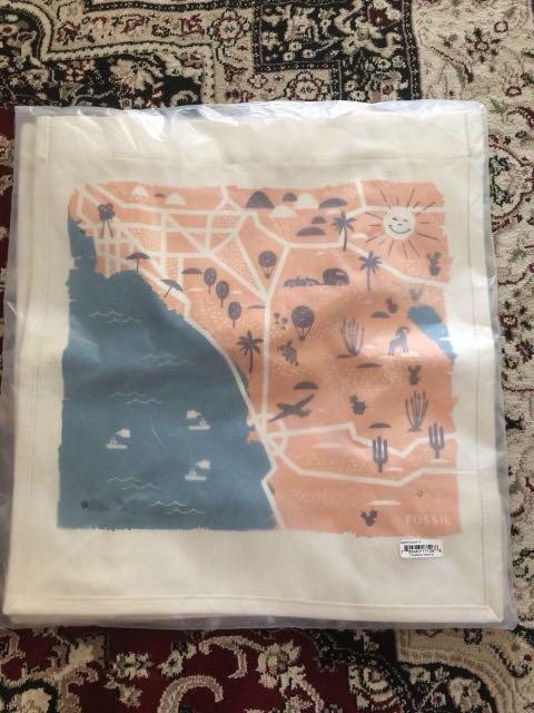 Fossil canvas tote bag top