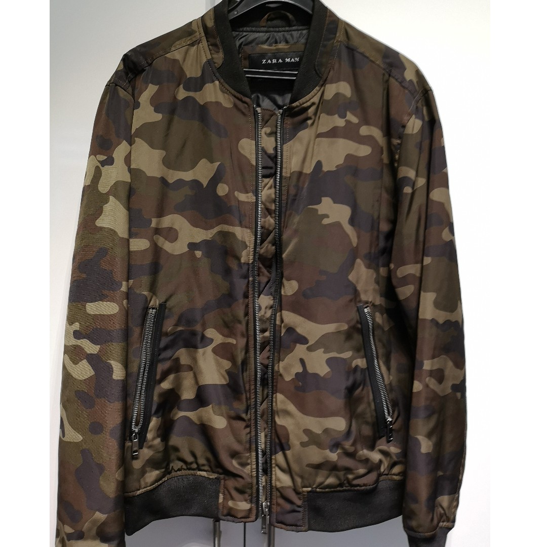Camouflage jacket top mens zara