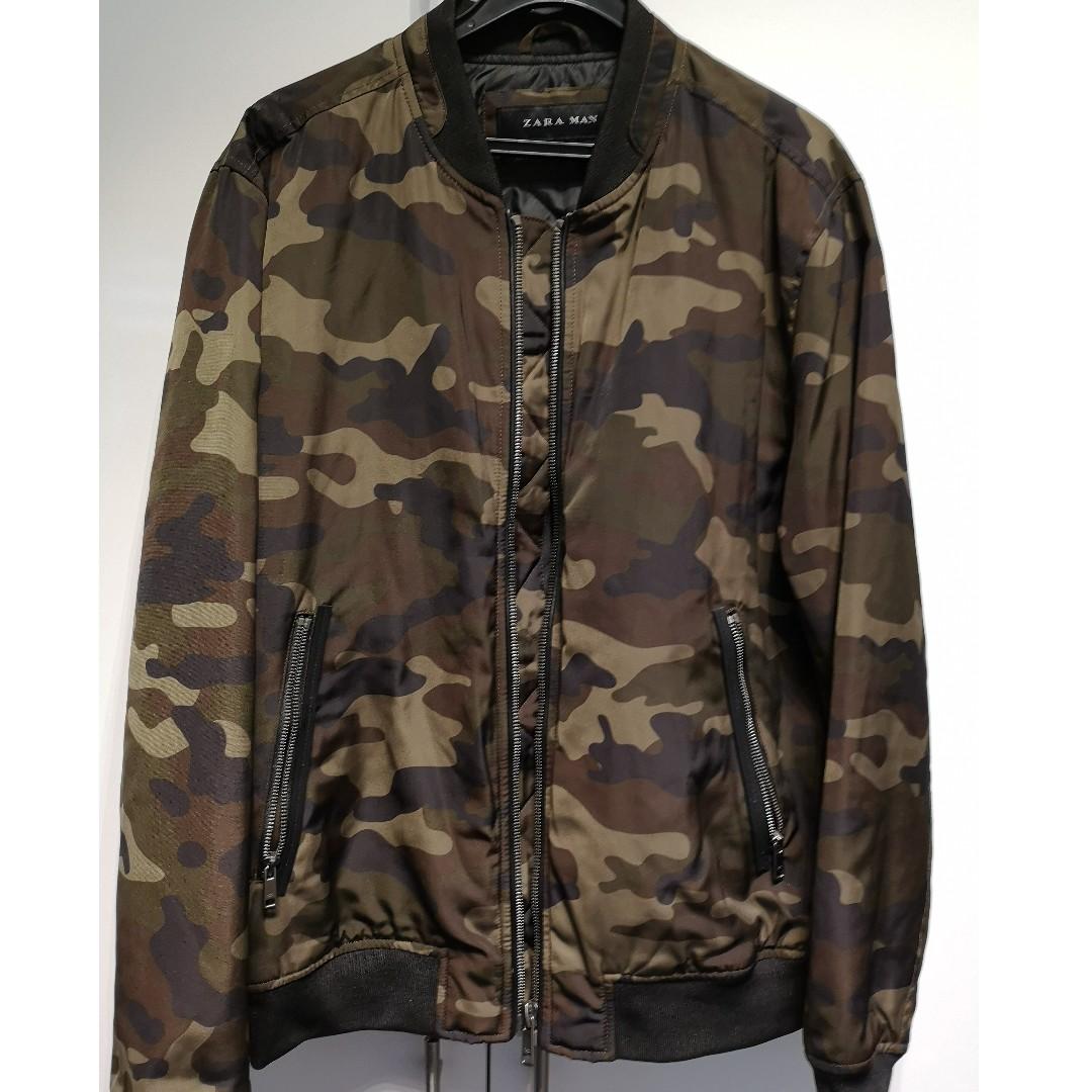 Zara Man Camo Jacket/Coat, Men's 