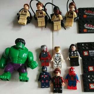 Lepin Lego Compatible Mini Figures Lot, Marvel , Dc, Ghostbusters, Star Wars, Minecraft