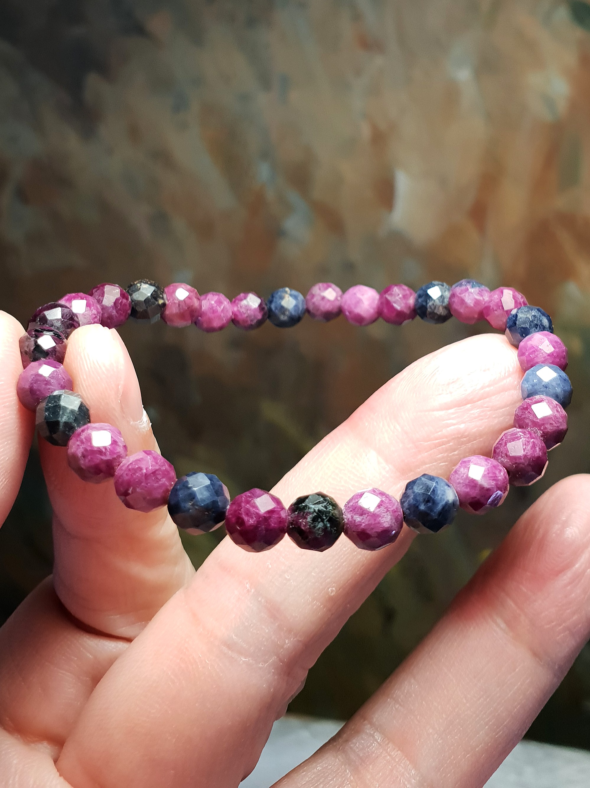 6mm Raw Ruby Sapphire bracelet Natural Crystal Women s