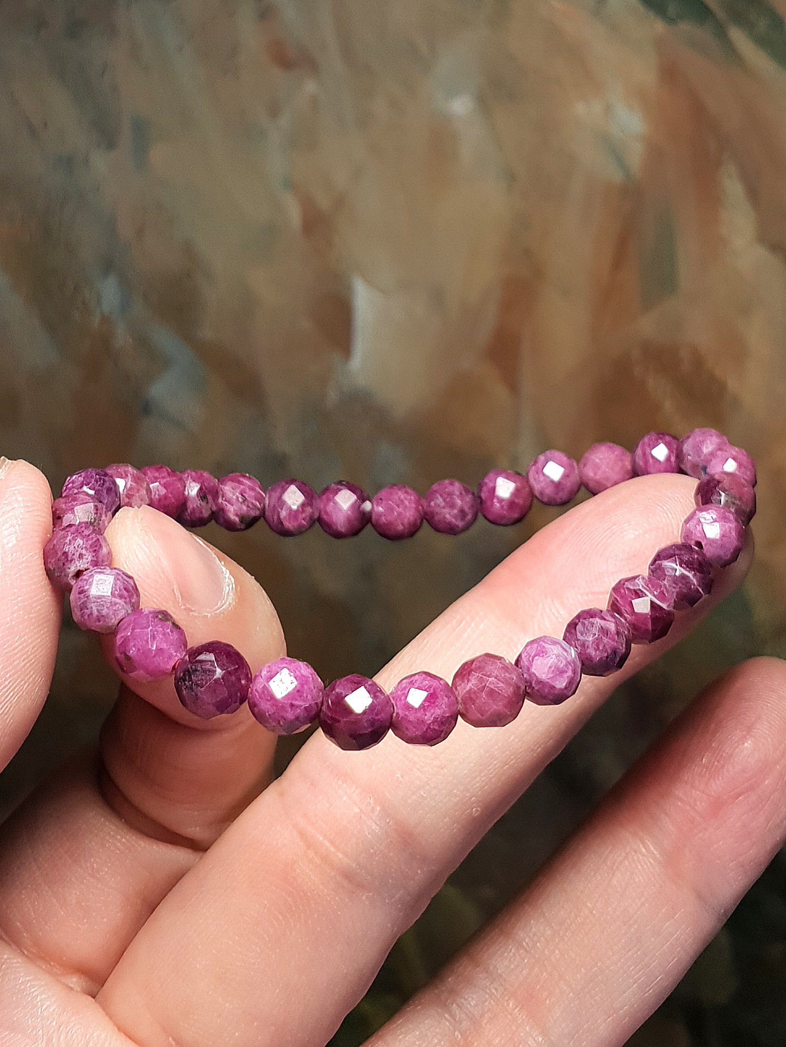 6mm Raw Ruby bracelet Natural Crystal Women s Fashion Jewelry