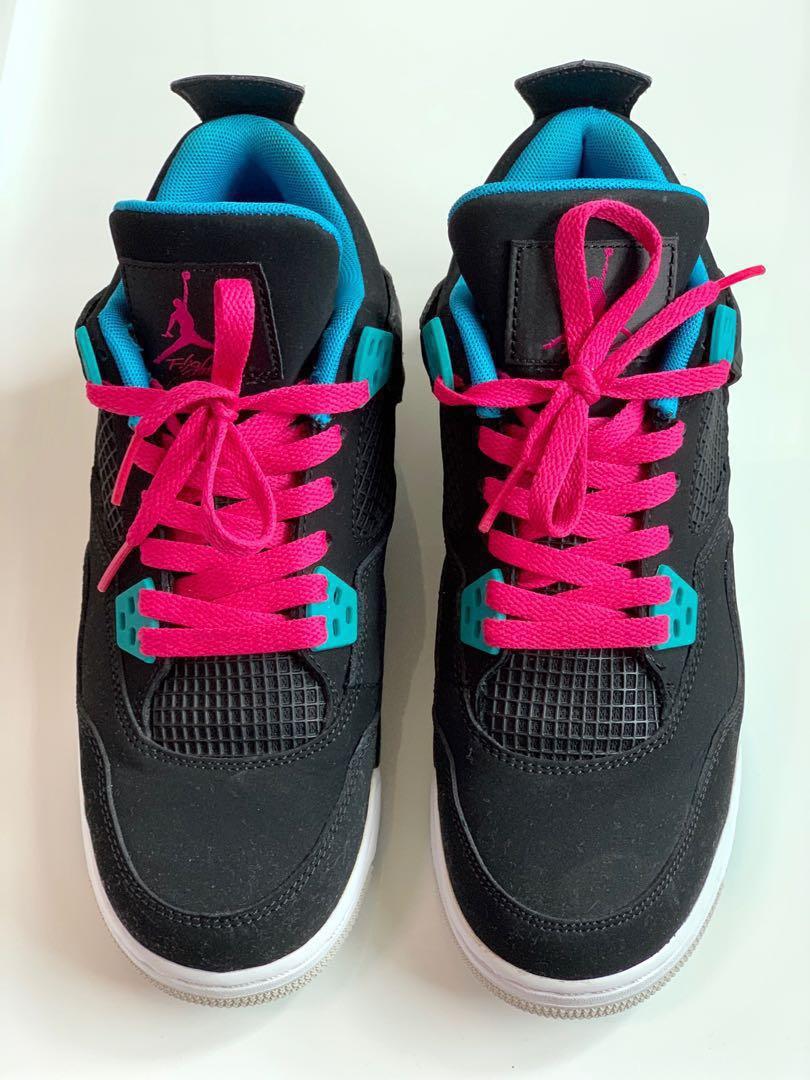 Pink blue and black jordan 4s discount