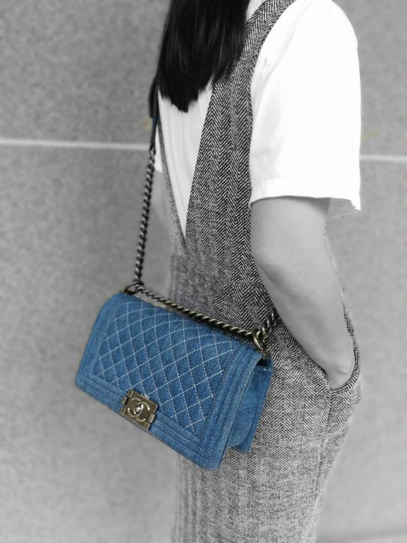 Chanel Boy Flap Bag Chevron Denim Old Medium at 1stDibs  chanel denim boy  bag chanel boy denim denim chanel boy bag