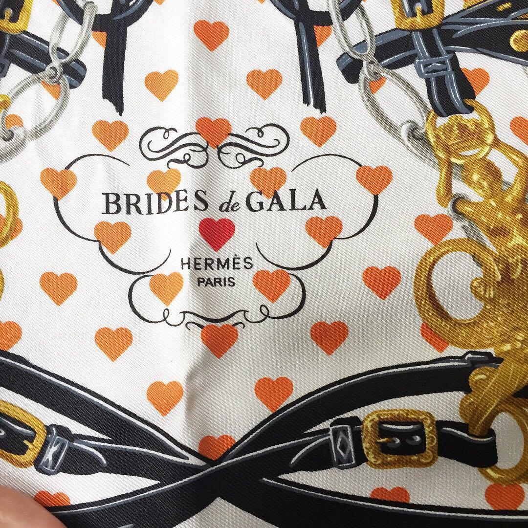 Hermes Brides de Gala Love Black Silk Pocket Square Scarf 45cm