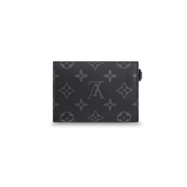Louis Vuitton 2018 Monogram Eclipse Rivets Chain Wallet - Black