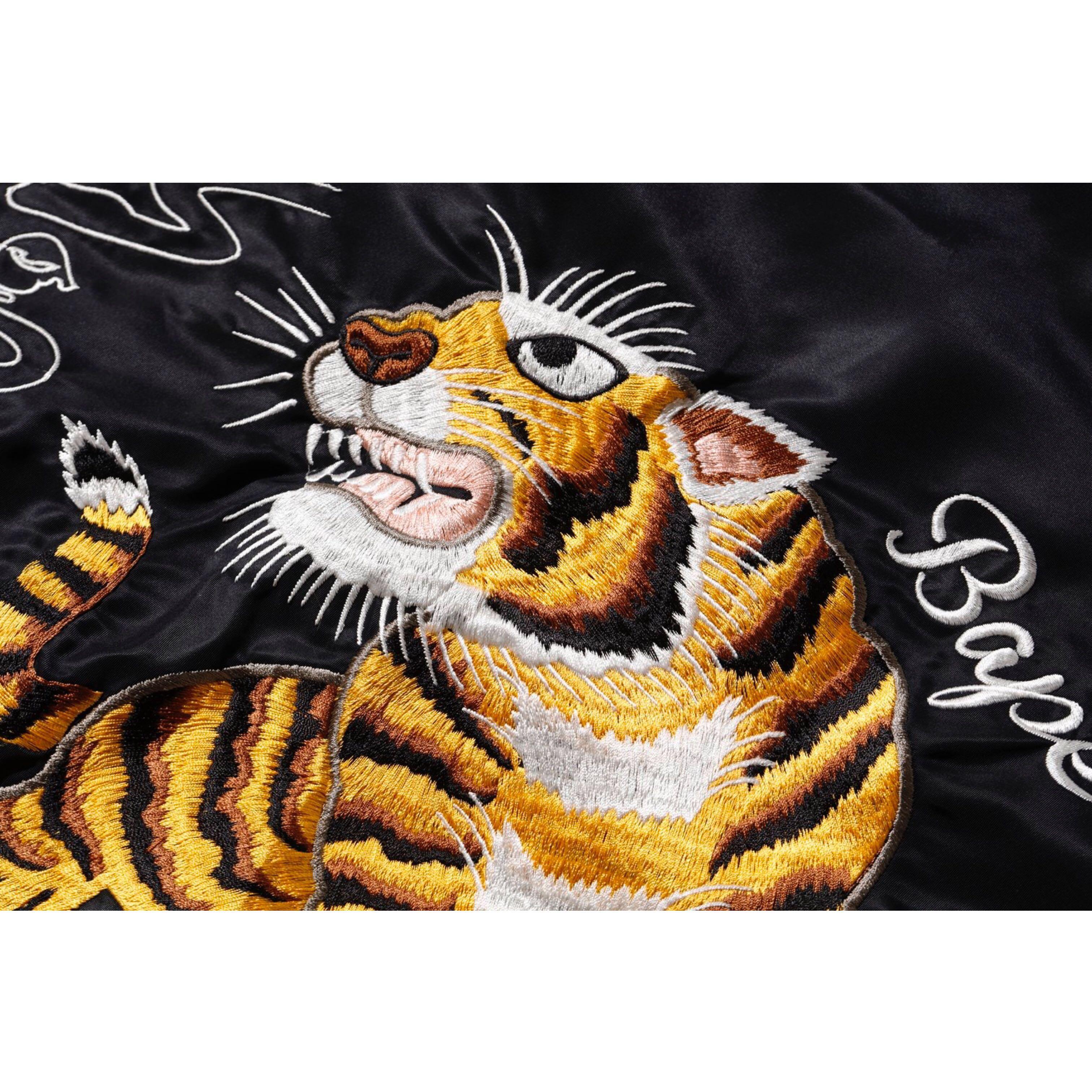 bape tiger embroidery reversible light bomber
