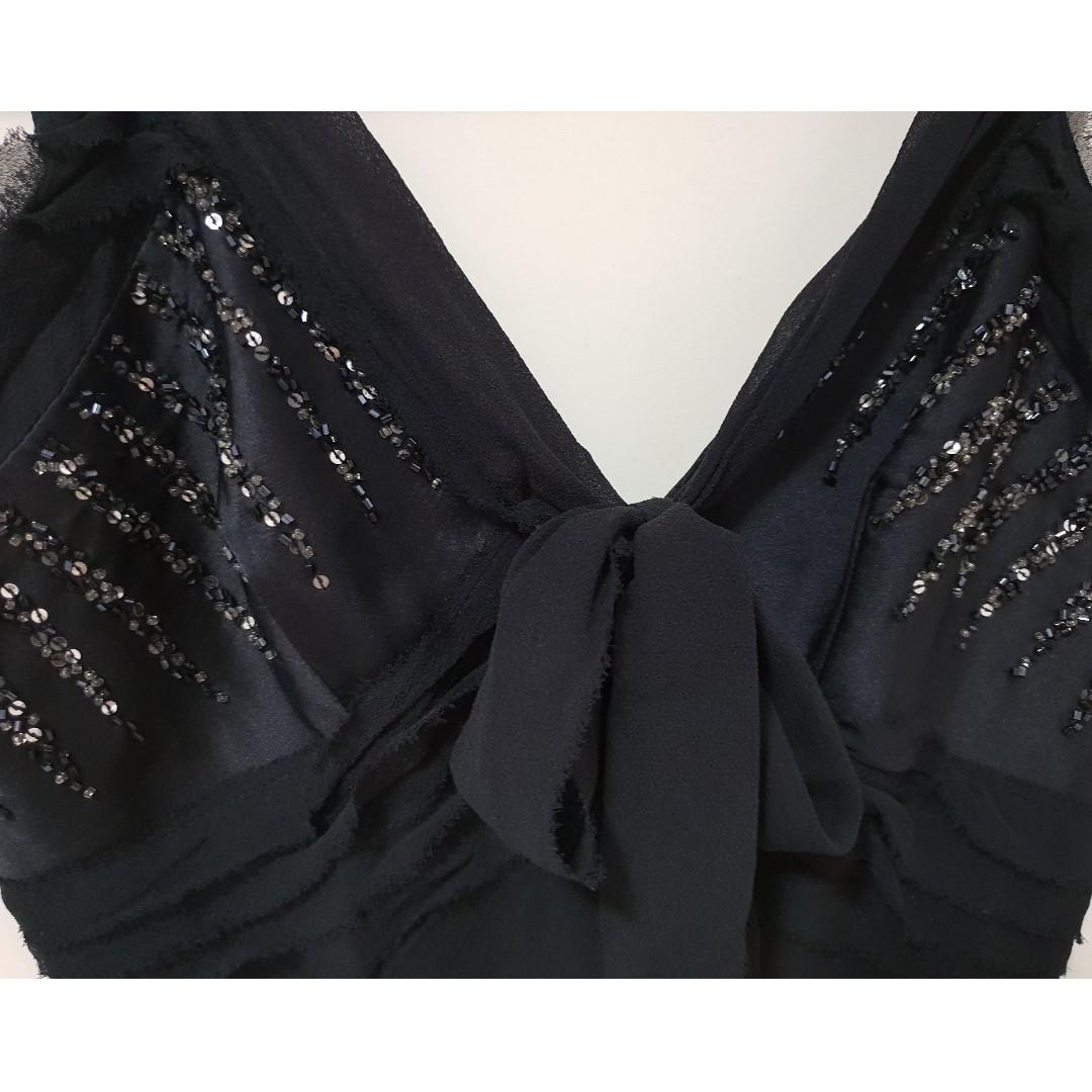 bcbgeneration black chiffon cocktail dress