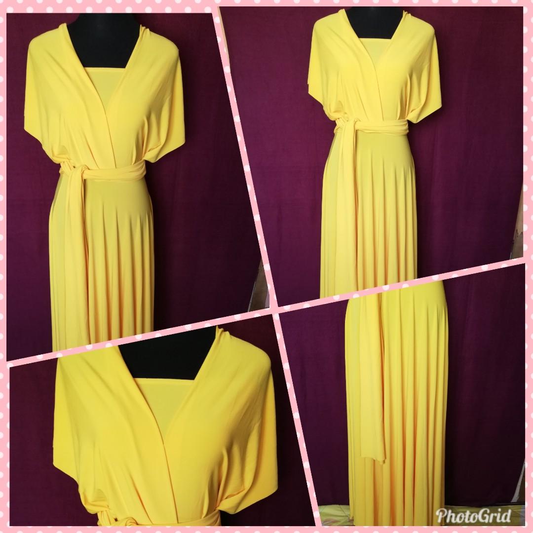 yellow infinity dress