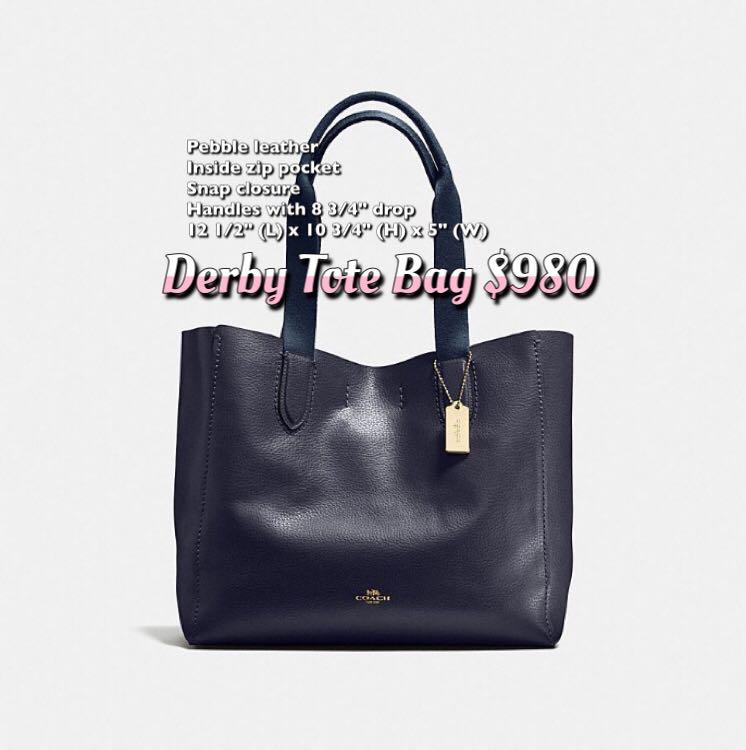 Coach Derby Tote Bag Black Midnight Saddle