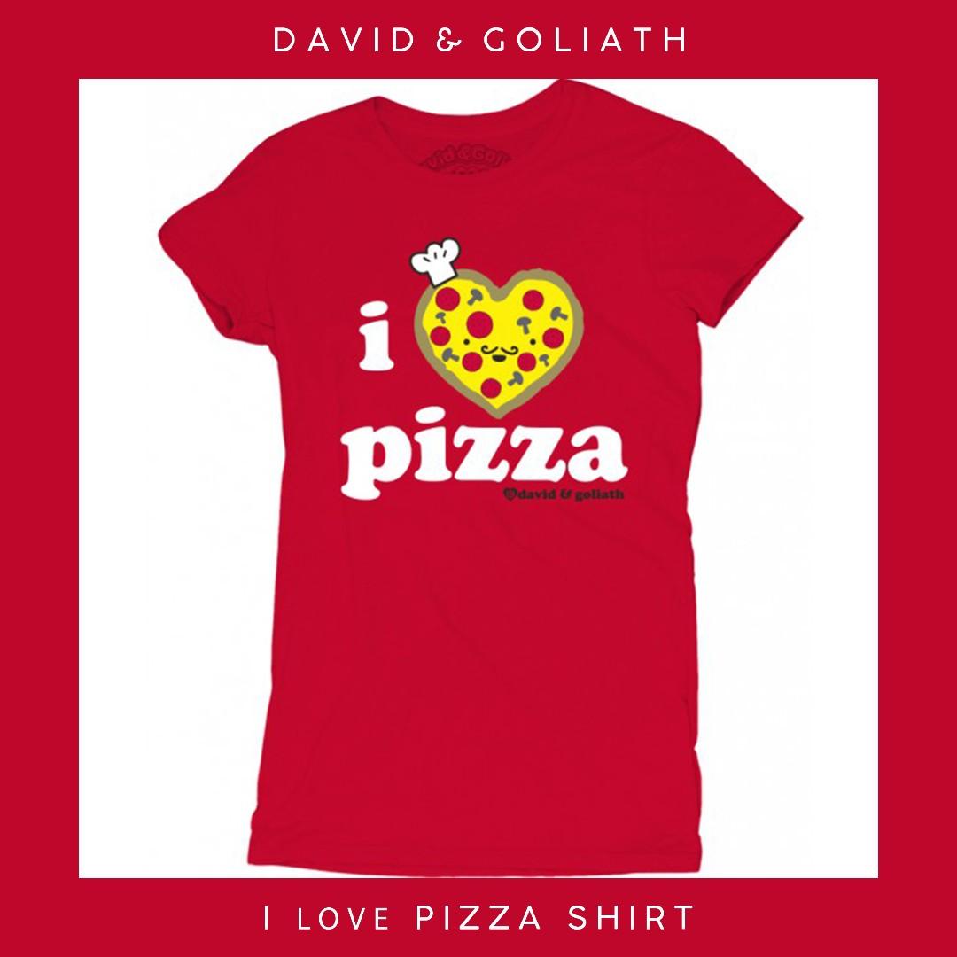 David Goliath I Pizza Red Shirt Top Tee Women S Fashion