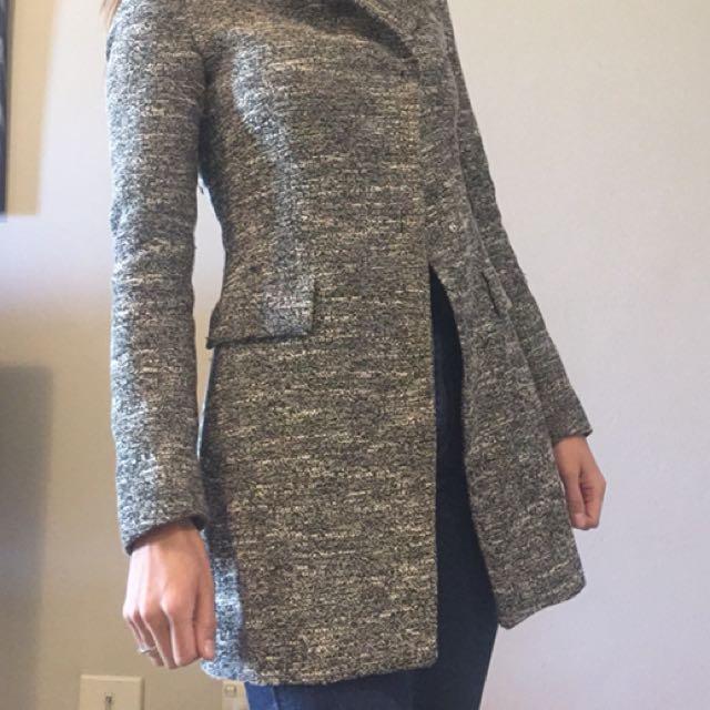 grey coat womens zara