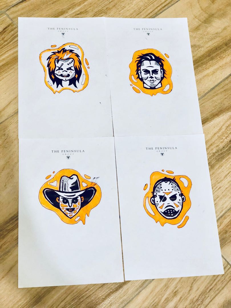Halloween Sketches Flash Art Michael Myers Freddy Krueger