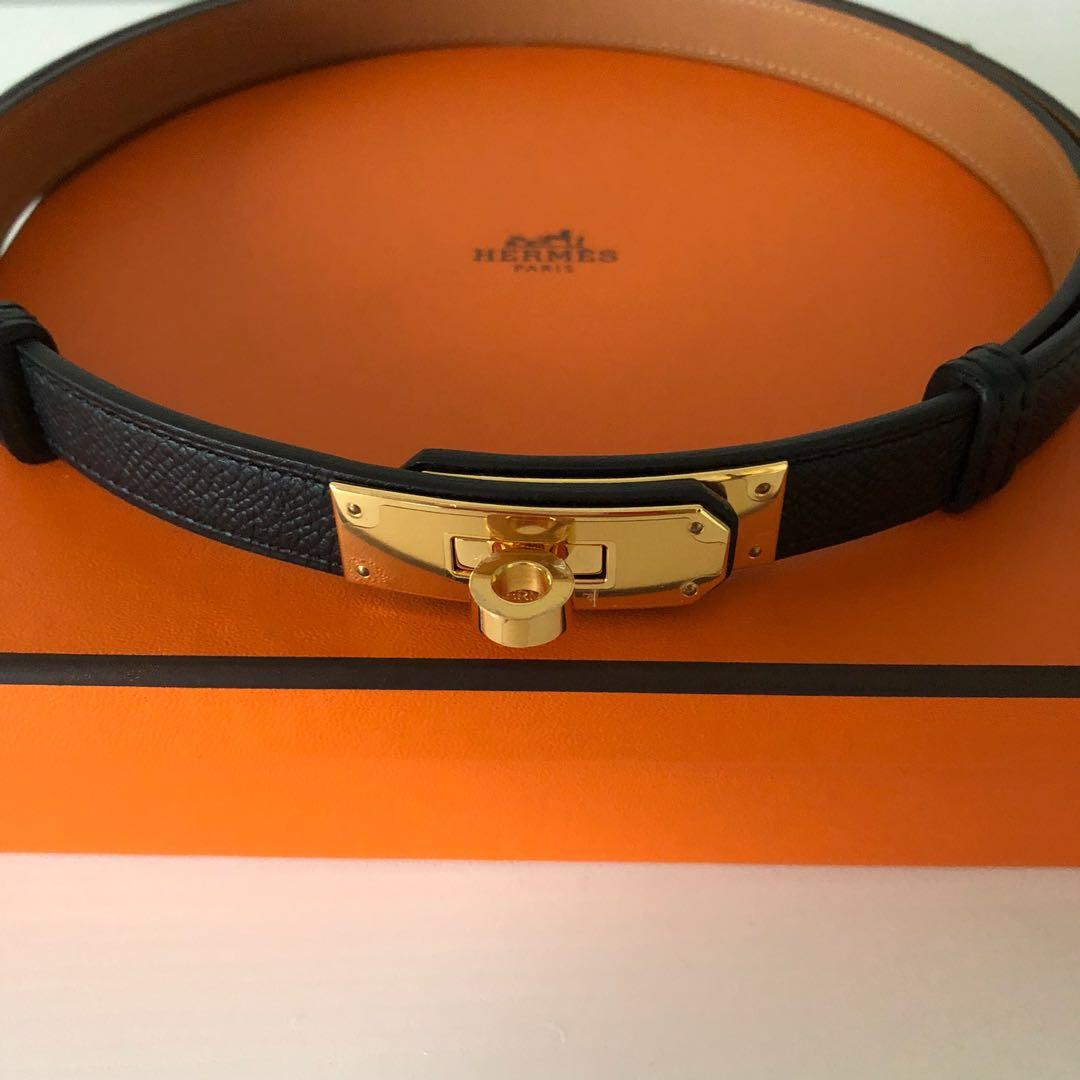 Hermes Black Kelly Belt Luxury Accessories Belts On Carousell