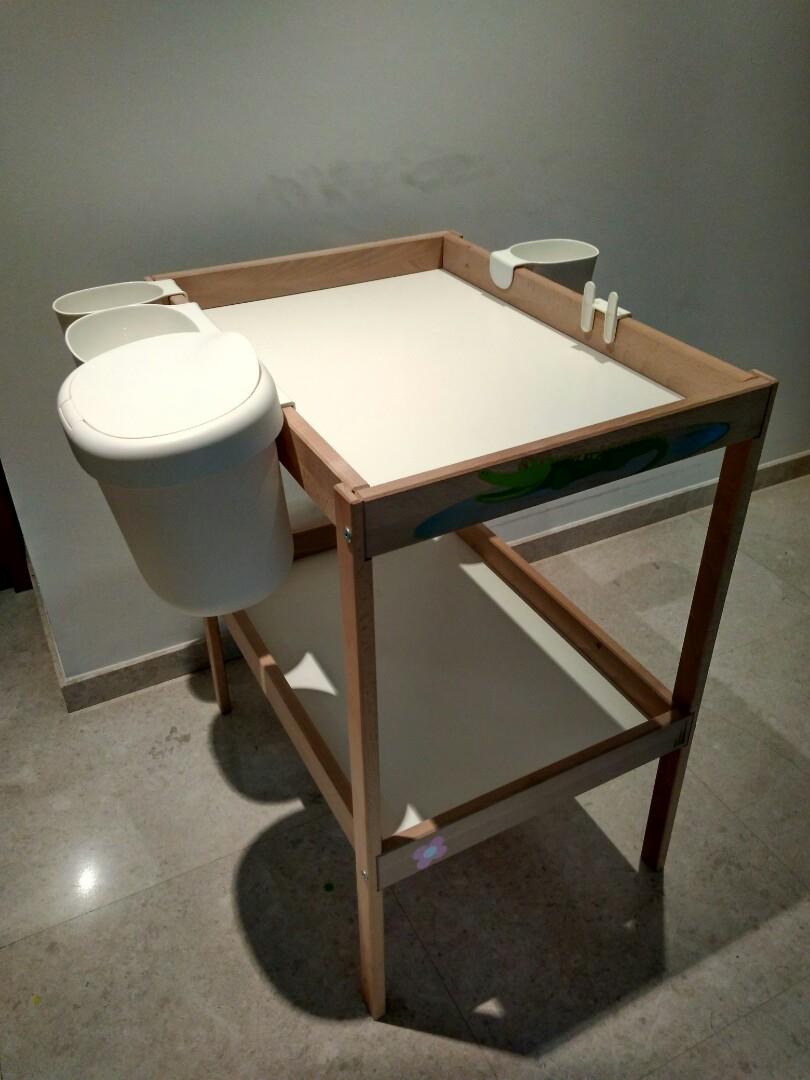 Ikea Changing Table with Accessories, Babies & Kids, Bathing & Changing