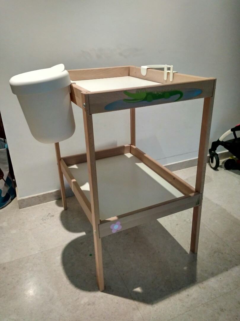 Ikea Changing Table with Accessories, Babies & Kids, Bathing & Changing