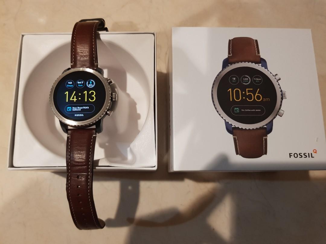 Jam Tangan Fossil Q Explorist Gen 3 Smartwatch Luggage Leather Masih Garansi 9 Bulan lagi VERY MINT CONDITION