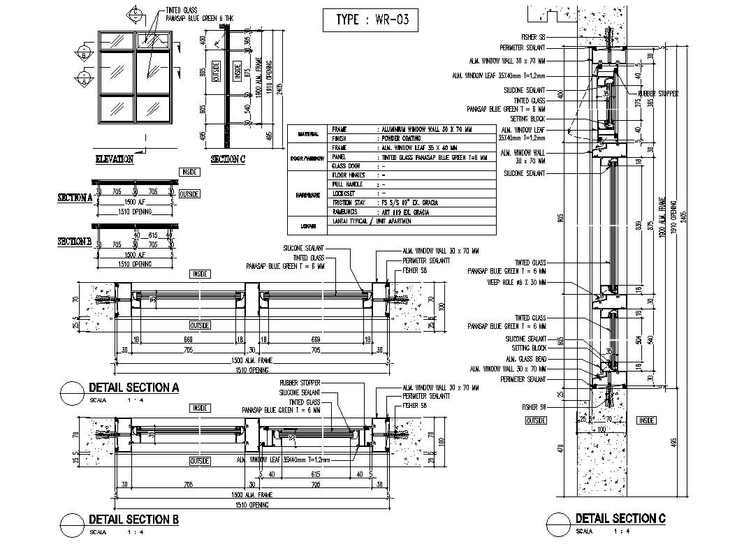 Jendela Aluminium Cad Pintu Jendela Kusen Aluminium 