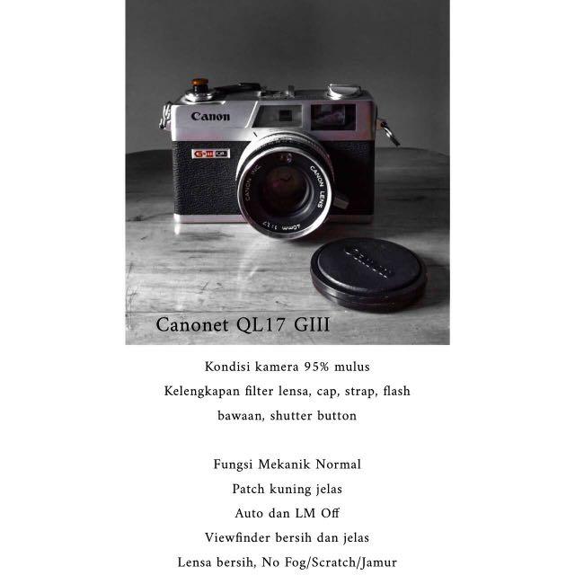 kamera analog canonet ql17 giii