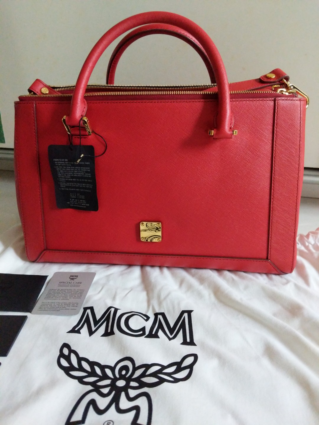mcm mini saffiano leather satchel