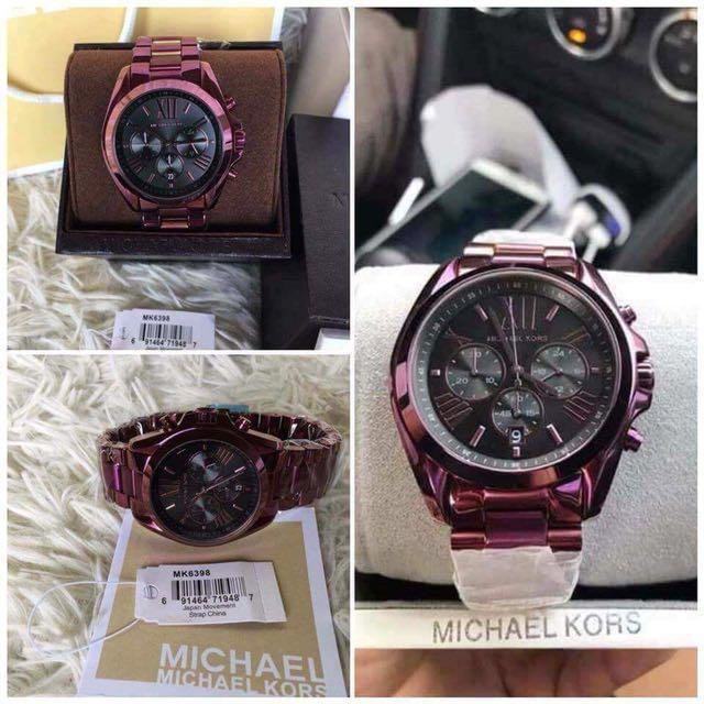 Micheal Kors Bradshaw Plum IP Chronograph Watch