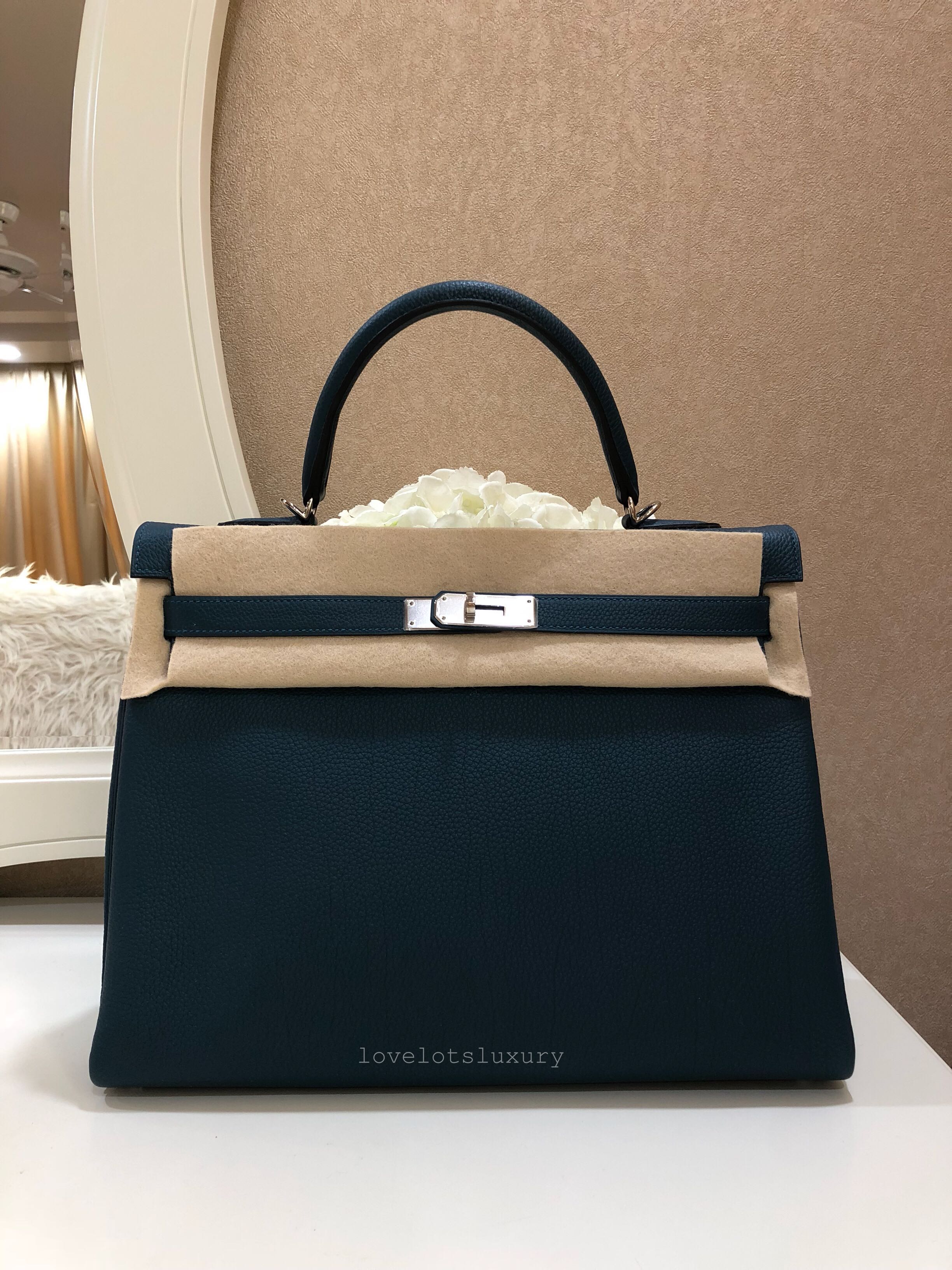 Hermes Kelly Retourne 35 Bleu Cobalt Clemence, Luxury, Bags & Wallets on  Carousell