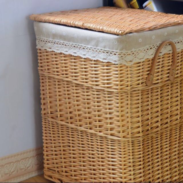Rattan Laundry Basket price marked down, Furniture & Home Living
