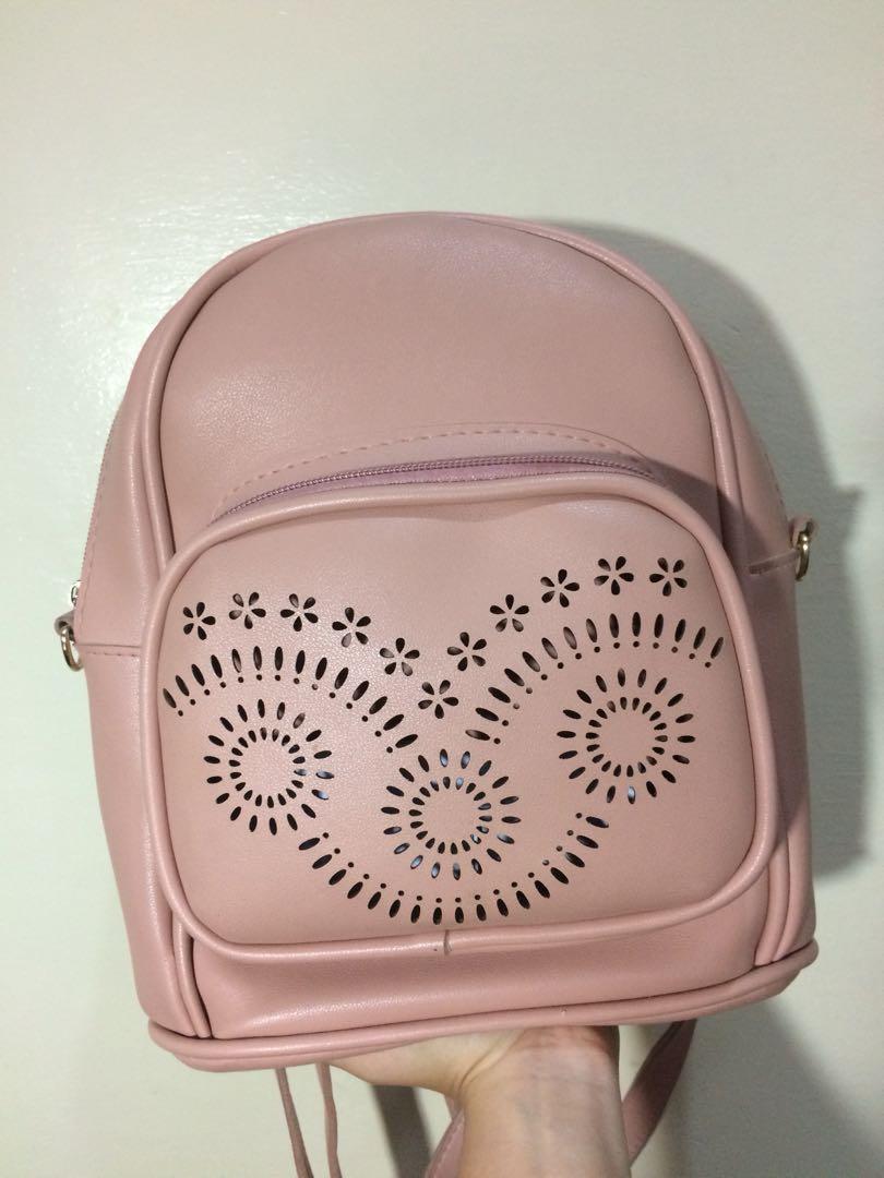 pastel pink mini backpack