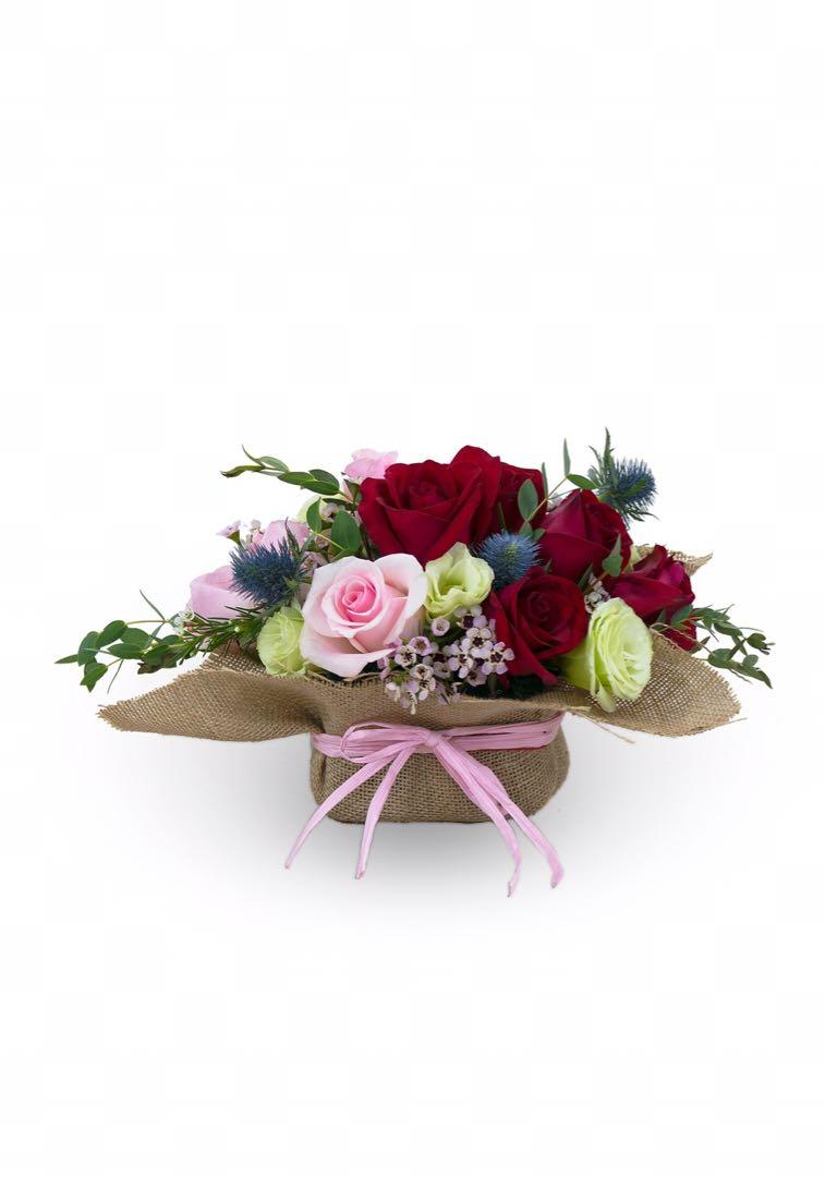 Roses Gift Box Table Flower Centrepiece Floral Arrangement Home Decor Office Decor Wedding Decor For Her Gardening Flowers Bouquets On Carousell