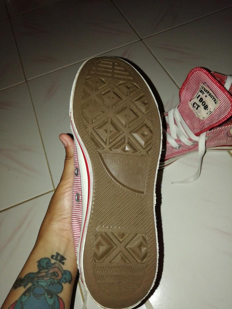 Sepatu Converse All Star High Garis Merah Putih Kirimgratis Fesyen Wanita Sepatu Di Carousell