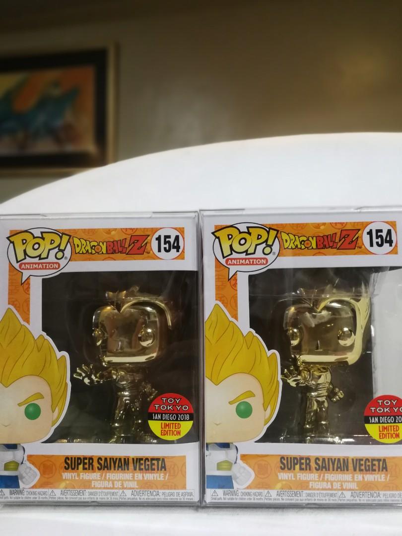 SS Vegeta Gold Chrome Toy Tokyo Funko Pop Hobbies Toys Toys