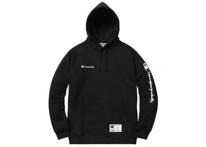 supreme champion black hoodie