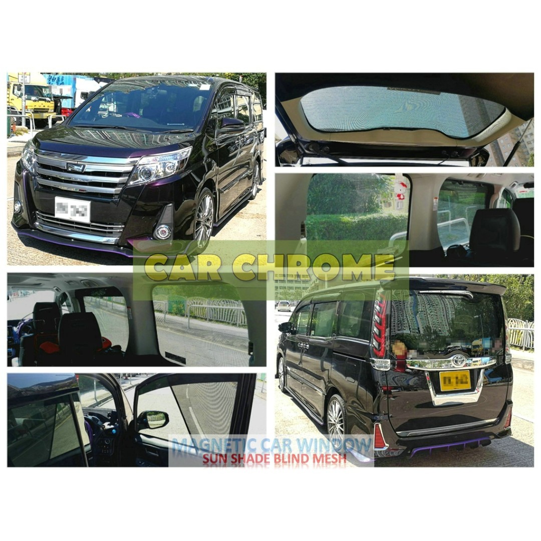 豐田toyota Noah Voxy 60 70 80系專用全車磁石版本窗網一套7件 包括 前窗x 2 中門x 2 尾窗x 2 尾門窗x 1 汽車配件 改裝 內外零件