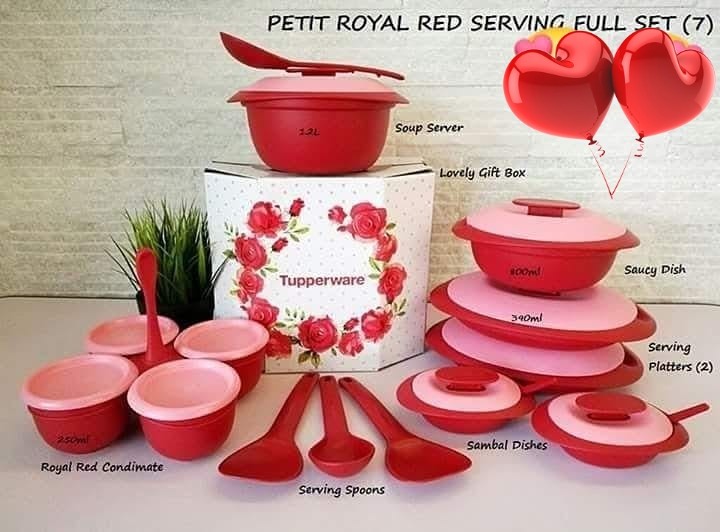 Tupperware Petit Royal Red Serving Set 