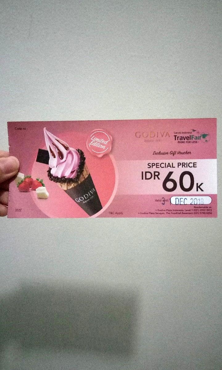 Voucher Es Krim Godiva, Tiket & Voucher, Kartu Hadiah & Voucher di